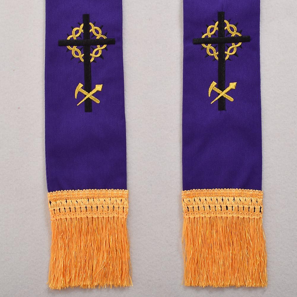 BLESSUME Church Priest Visitation Confessional Stole Communion Pastor Stole Maniple