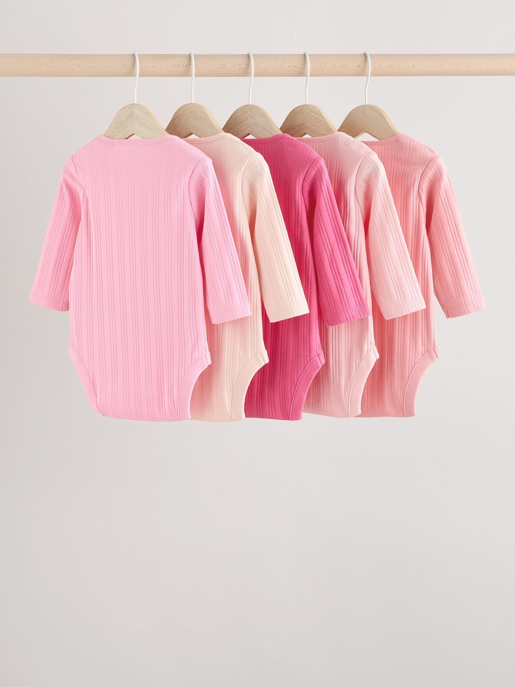 NEXT Bébé fille Body bébé côtelé à manches courtes 100% coton, lot de 5