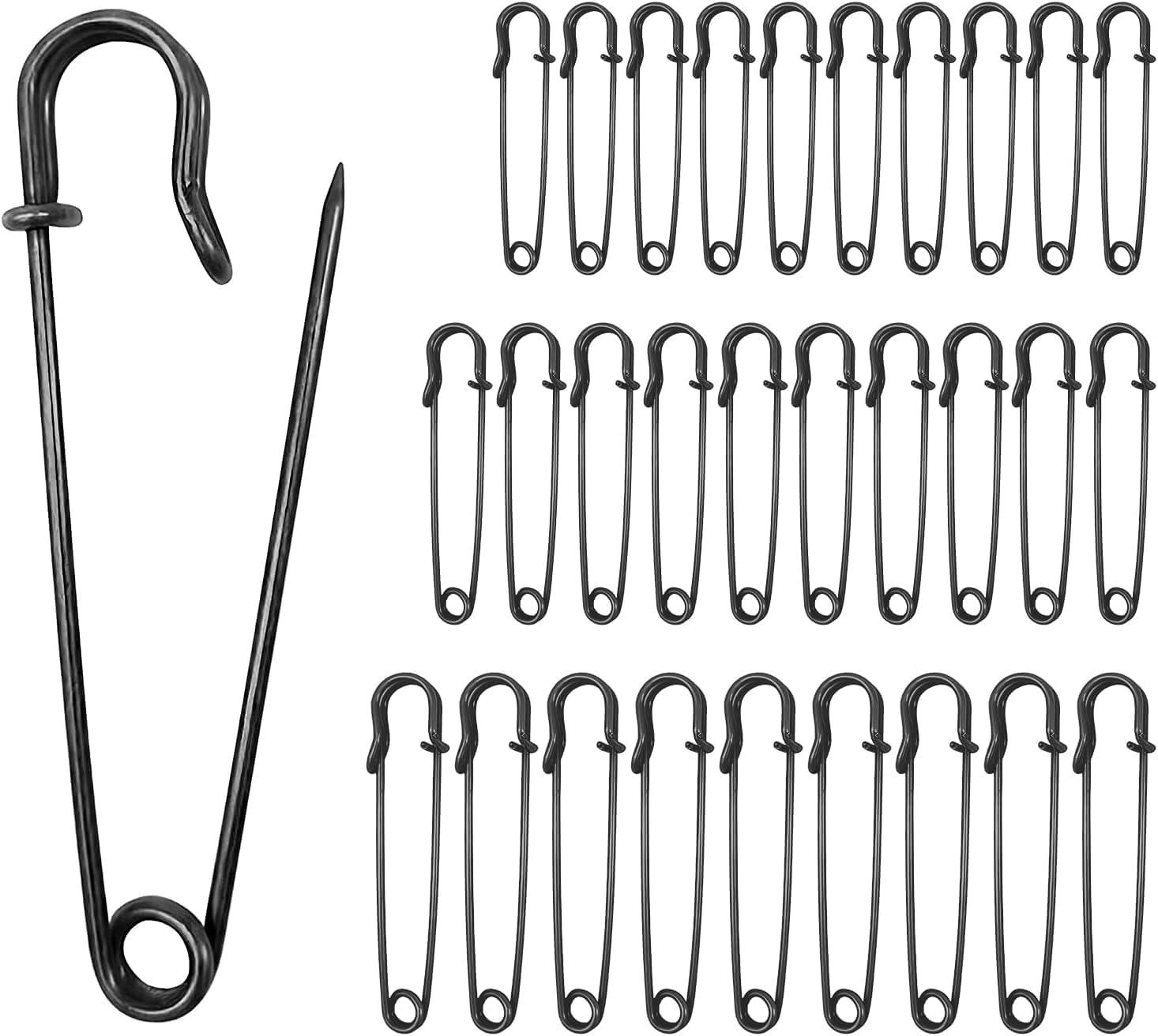 Safety Pins, 30 Pcs Safety Pins Assorted, Large Safety Pins for
