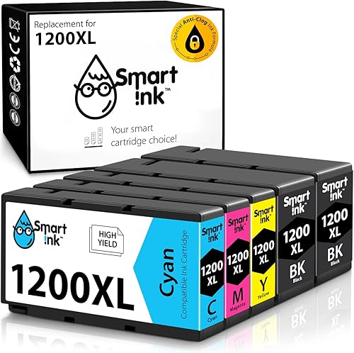 Smart Ink Cartucho de tinta de repuesto compatible para impresoras Canon 1200 XL PGI 1200XL para usar con impresoras MB2720 MB2020 MB2320 MB2120