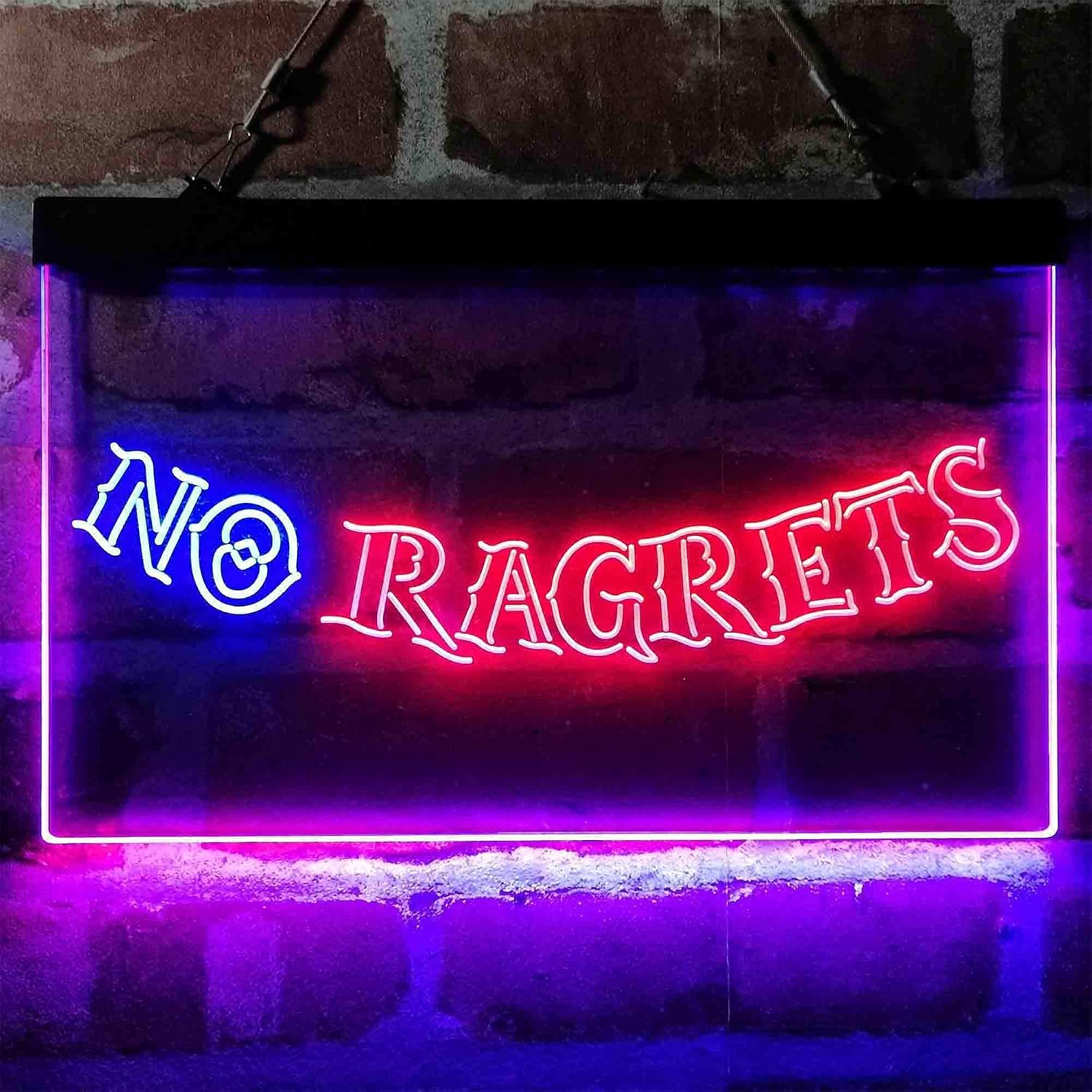ADVPRO No Ragrets Tattoo Art Dual Color LED Neon Sign Blue & Red 16 x 12 Inches st6s43-i4057-br