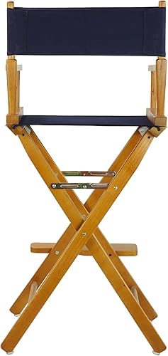 Miniatura 5 de Casual Home Silla de director de 30 pulgadas, marco de roble miel, con lona azul marino, altura de barra