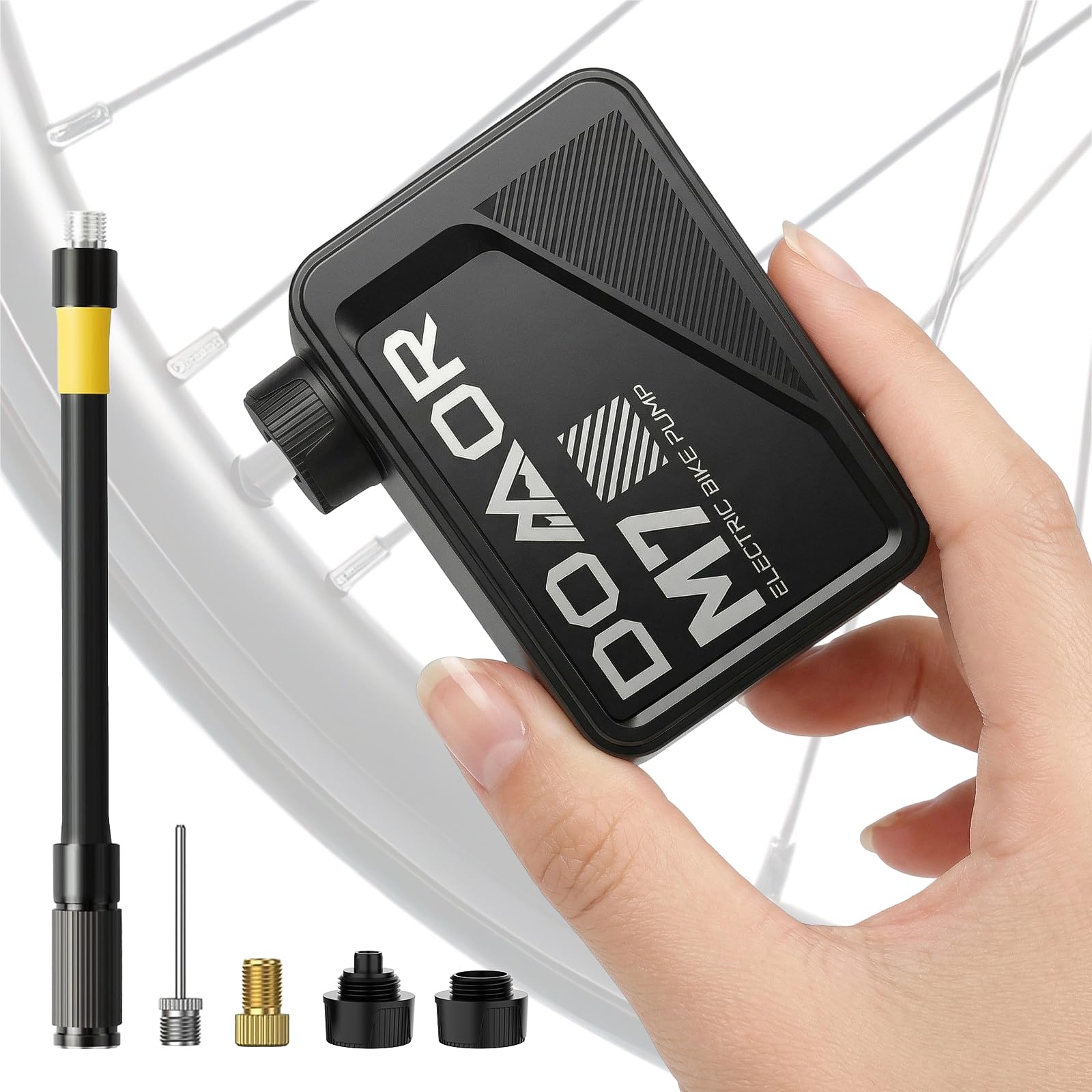 Pompe À Vélo Électrique, Pompe Électrique, Auto-Off, pour Les Vélos Électriques, Les Vélos De Montagne, Les De Ville Et De Course avec des Valves De Presta Et Schrader