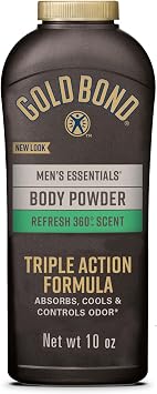 Gold Bond Mens Essentials Talc Free Body Powder for Men, 10 oz.
