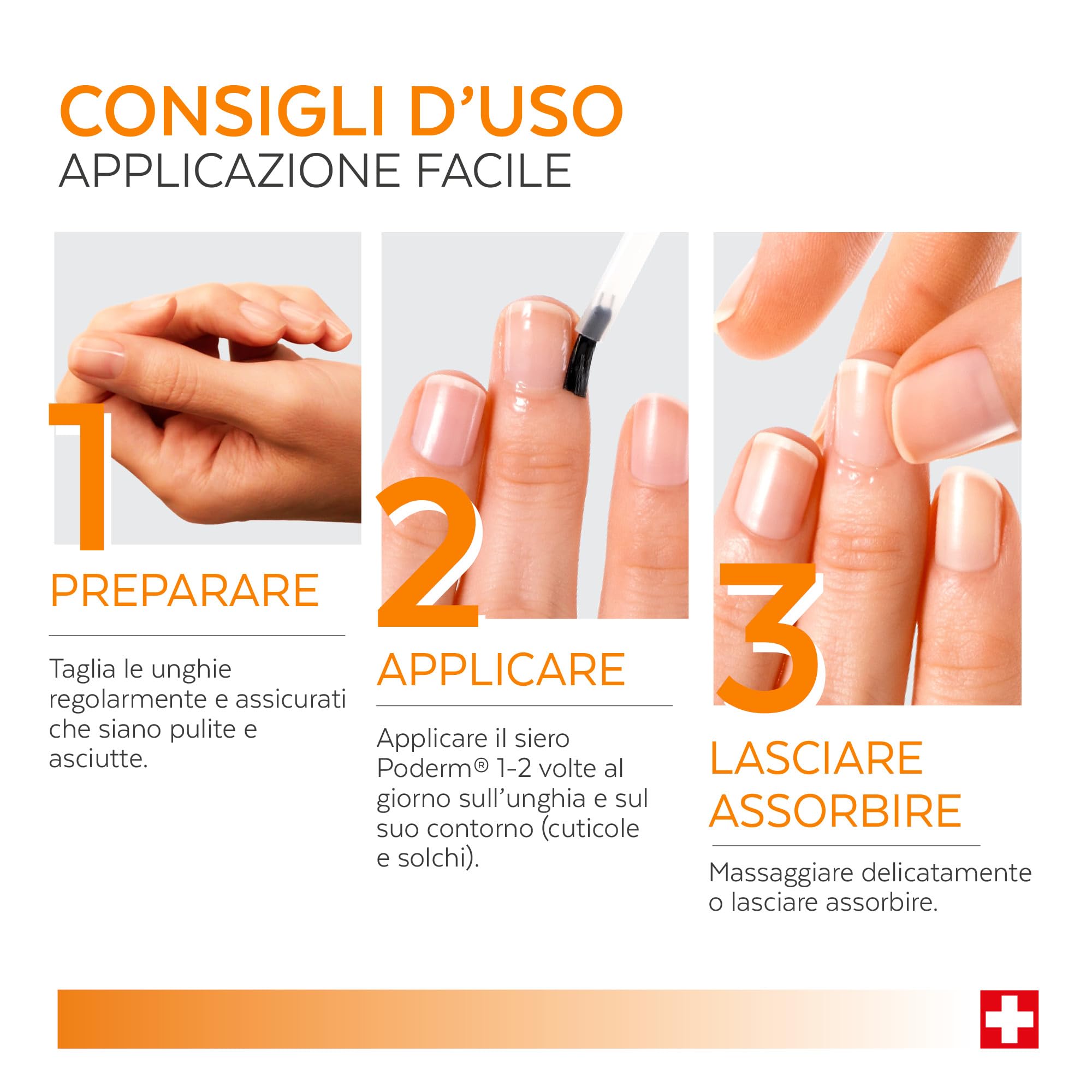 PODERM 5 in 1 Siero Booster Unghie – Vitamina C | Trattamento Illuminante e Antiossidante per Unghie Opache – 6 ML | Nutre e Rinforza L'unghia | 100% naturale – Sviluppato da un Podologo in Svizzera