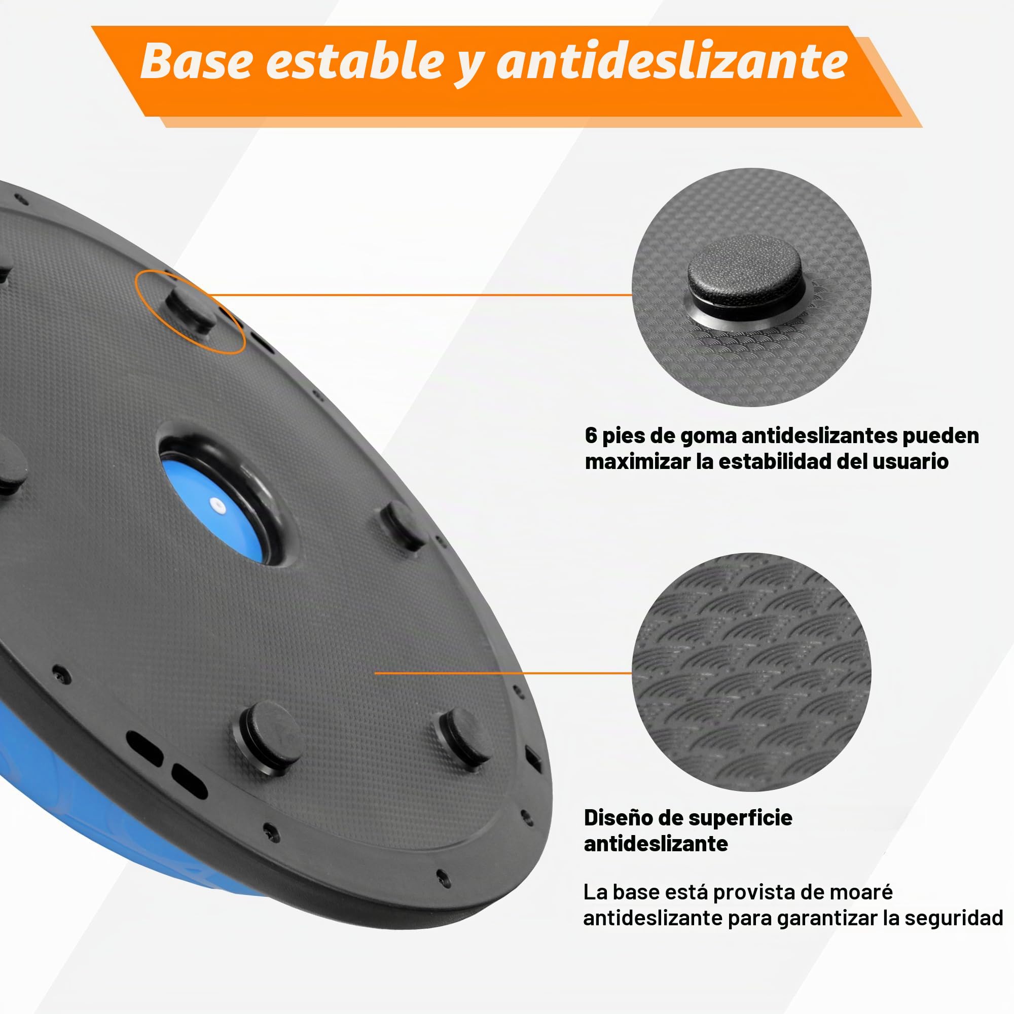 ATIVAFIT Entrenador de Equilibrio de Media Pelota con Correas para Yoga, balón de Equilibrio Antideslizante para Entrenamiento en casa, Fitness, Ejercicio, Entrenamiento de Fuerza, Gimnasio