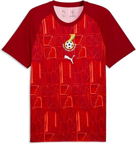 PUMA Men's Ghana FA Warm Up Jersey, Dark Crimson- Red SS26, X-Largearge Gfa Jers