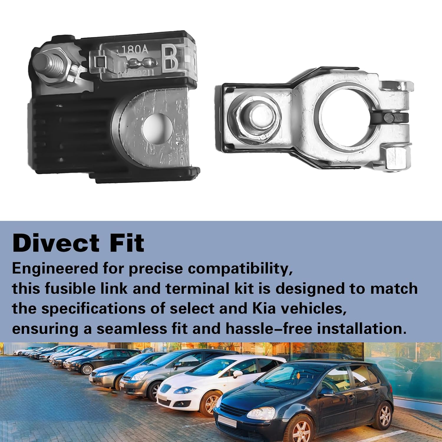 18790-01319 Battery Fusible Fuselink Fuse 180Amp Single Pole Fuselink M8 M6 Nut Compatible with Kia,Battery Fusible Fuselink Fuse,w/Positive Battery Terminal Single Pole Fuselink