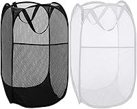 Vista 19 de BATTOO Cesta de lavandería plegable de malla fuerte de lujo tipo pop-up con bolsillo lateral para cuarto de lavandería, baño, habitación de niños