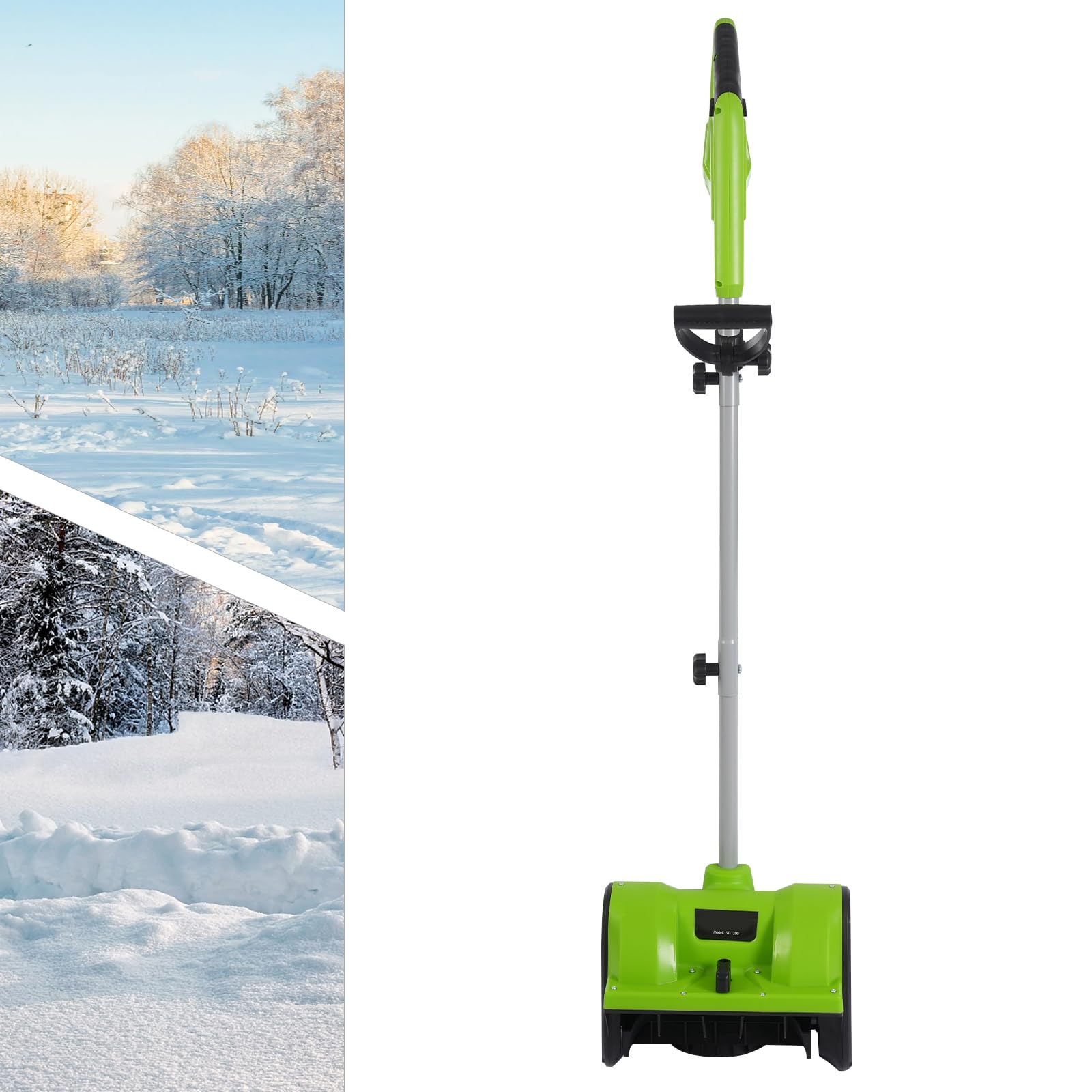 Elektryczna freza do śniegu do odśnieżania i usuwania śniegu z 1200W silnikiem, szerokość czyszczenia 30 cm, do domu, ogrodu, zimowego narzędzia