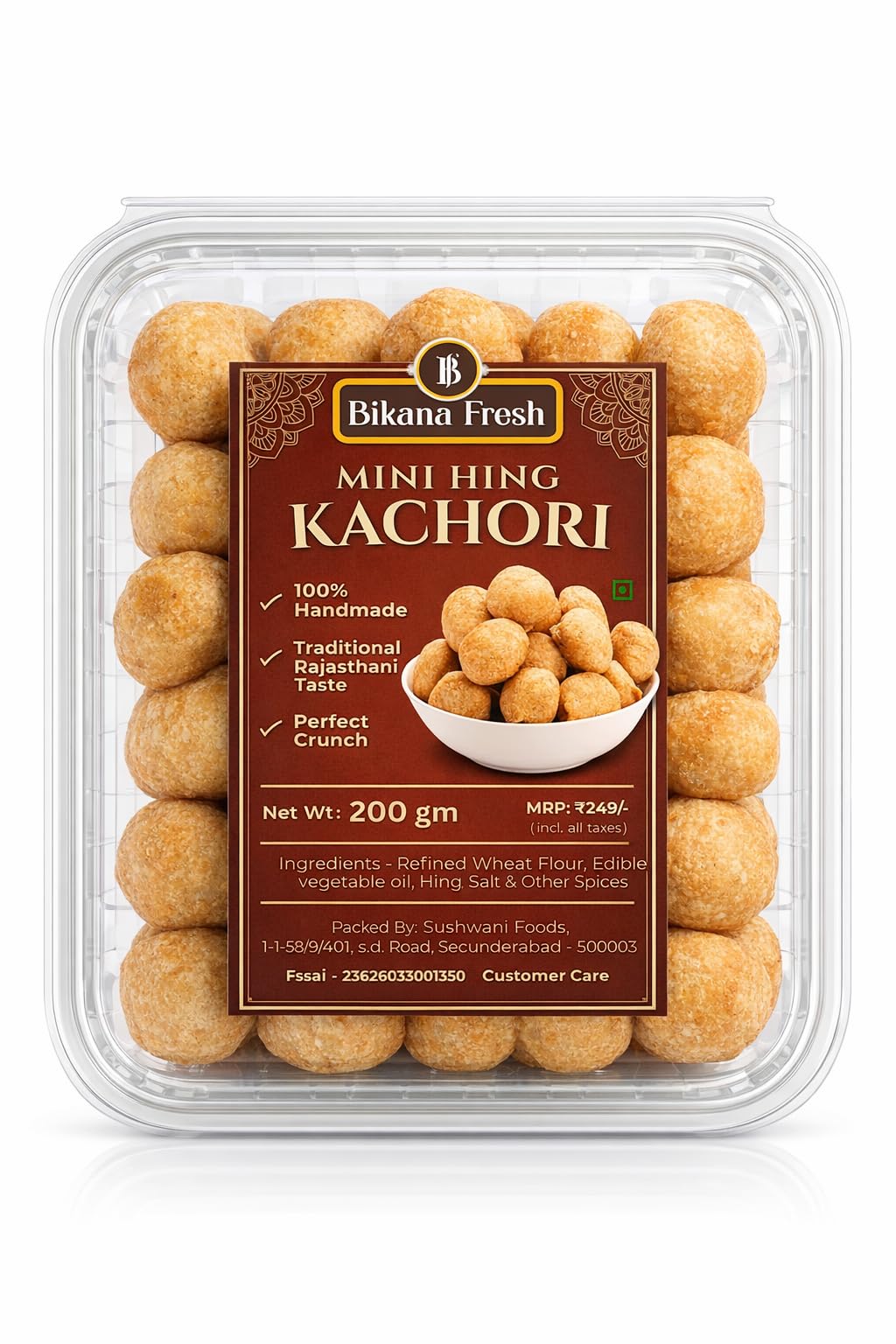 Bikana Fresh Mini Hing Kachori - 200gm | Crunchy Indian Namkeen | Authentic Rajasthani Taste | Perfect Tea Time Snack-image-22