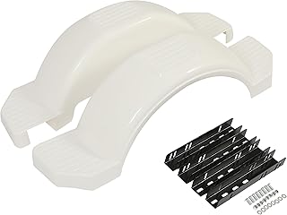 ECOTRIC Set of 2 Single Axle Trailer Fenders 13" Wheels Tire Skirt Boat 39.7" long x 8.8" wide x 11.4" tall 300 lbs (White)