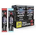 Pedialyte AdvancedCare Plus Electrolyte Powder, Has 33% More Electrolytes and PreActiv Prebiotics, Variety Pack: Berry Frost and Strawberry Freeze, 24 Powder Packets