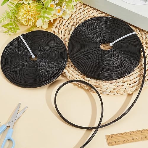 Vista 4 de Protectores de cable de polietileno de 65.6 pies, 2 tamaños, expandibles, trenzados, tubería de malla de alambre flexible, telar de manga de arnés