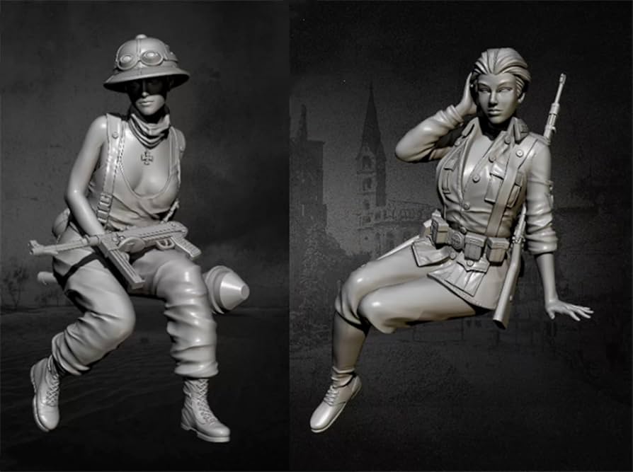 Amazon | 1/35 WWII 女性兵士 レジン製モデルキット 未塗装未