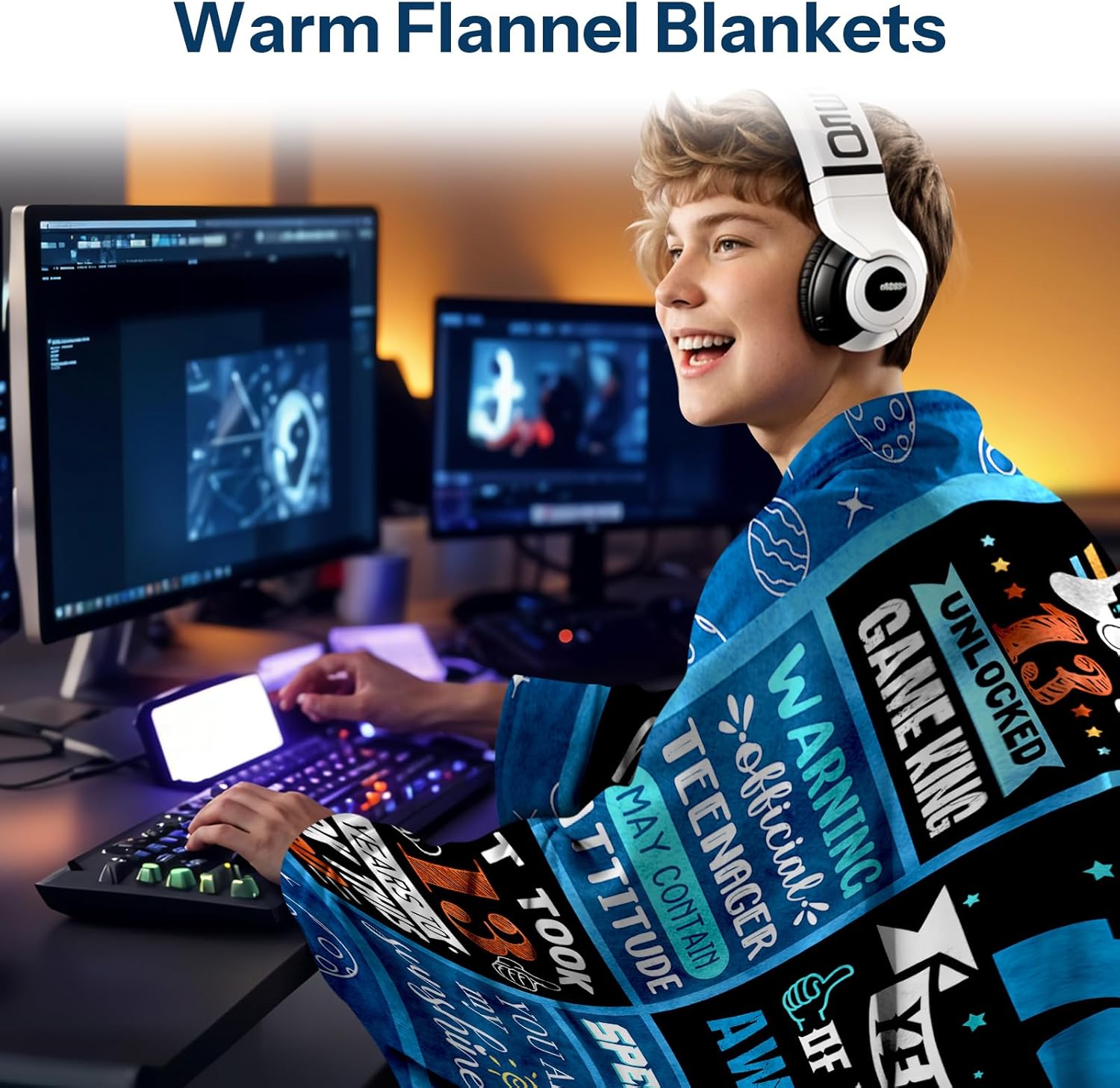 13 Year Old Boy Gifts, Birthday Gifts for 13 Year Old Boy, Happy 13th Birthday Boys Blanket 60"x50", 13th Birthday Decorations for Boys - Image 5