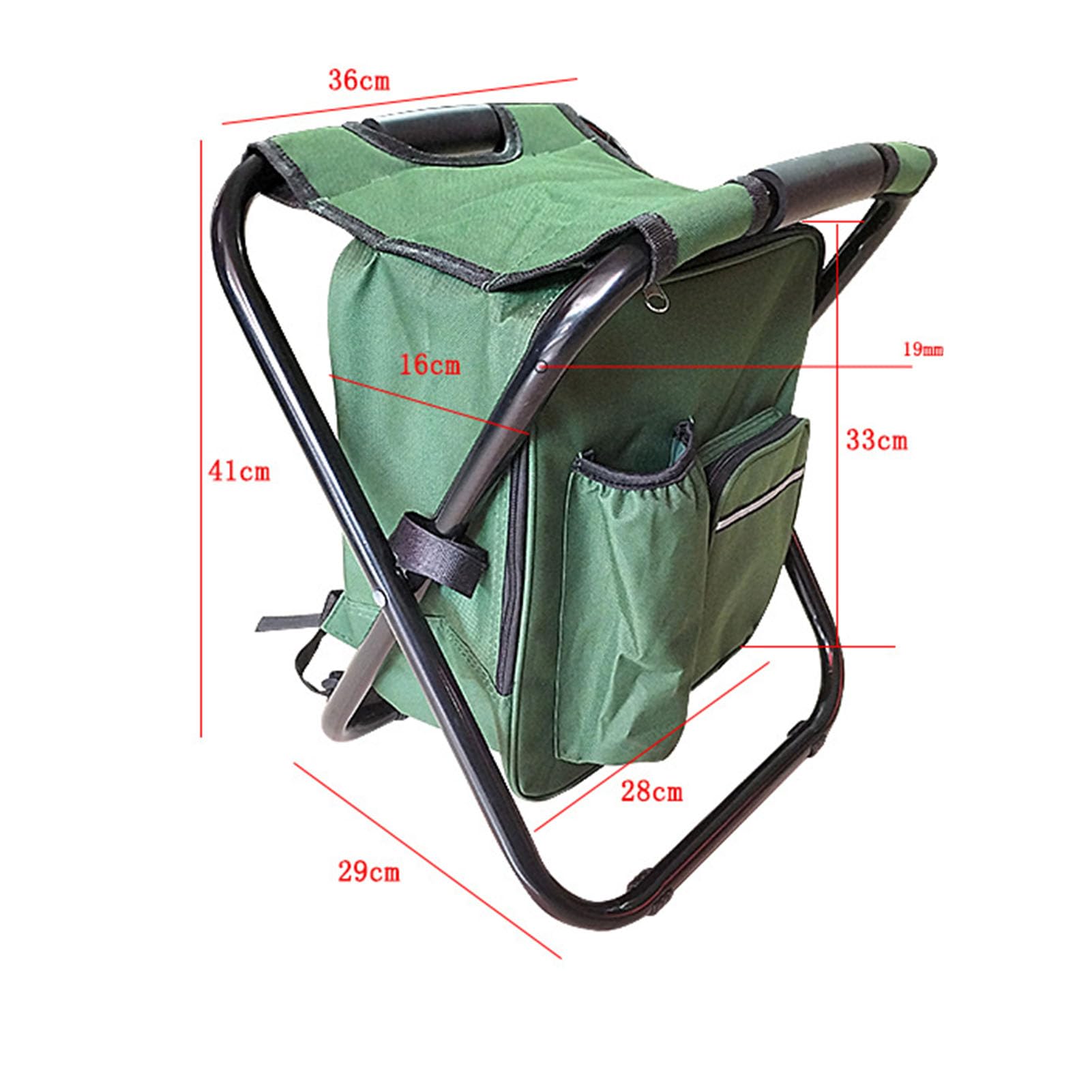 Sgabello Campeggio Pieghevole Portatile, Dispositivo Raffreddamento Pesca Pieghevole Leggero in Tessuto Oxford 600D con Doppia Cinghia, Sgabello Campeggio per Escursionismo