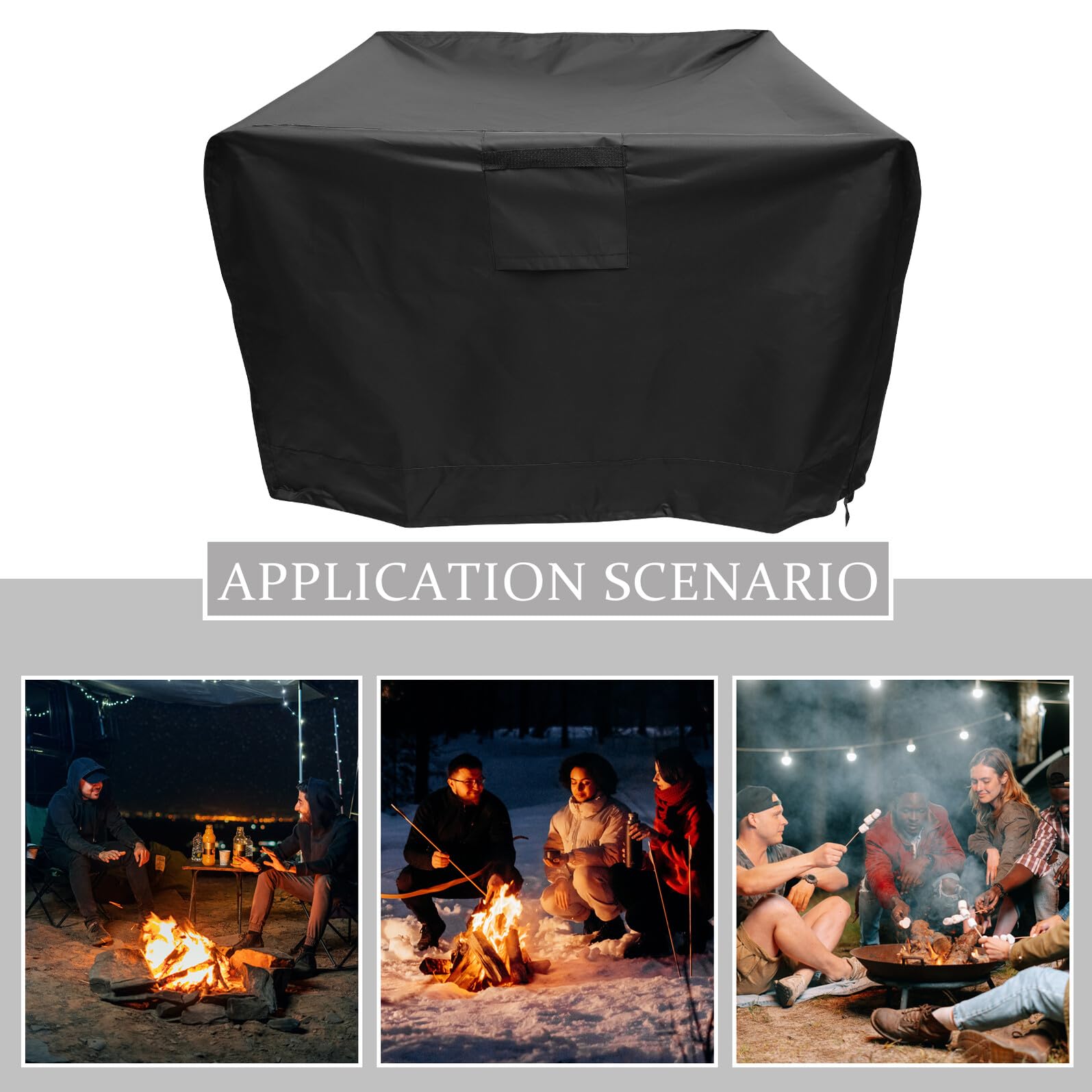 Homoyoyo Copertura per Protezione Esterna Nero Oxford 420d per Barbecue Copertura Rotonda Leggera Resistente All'acqua del Grill da Giardino