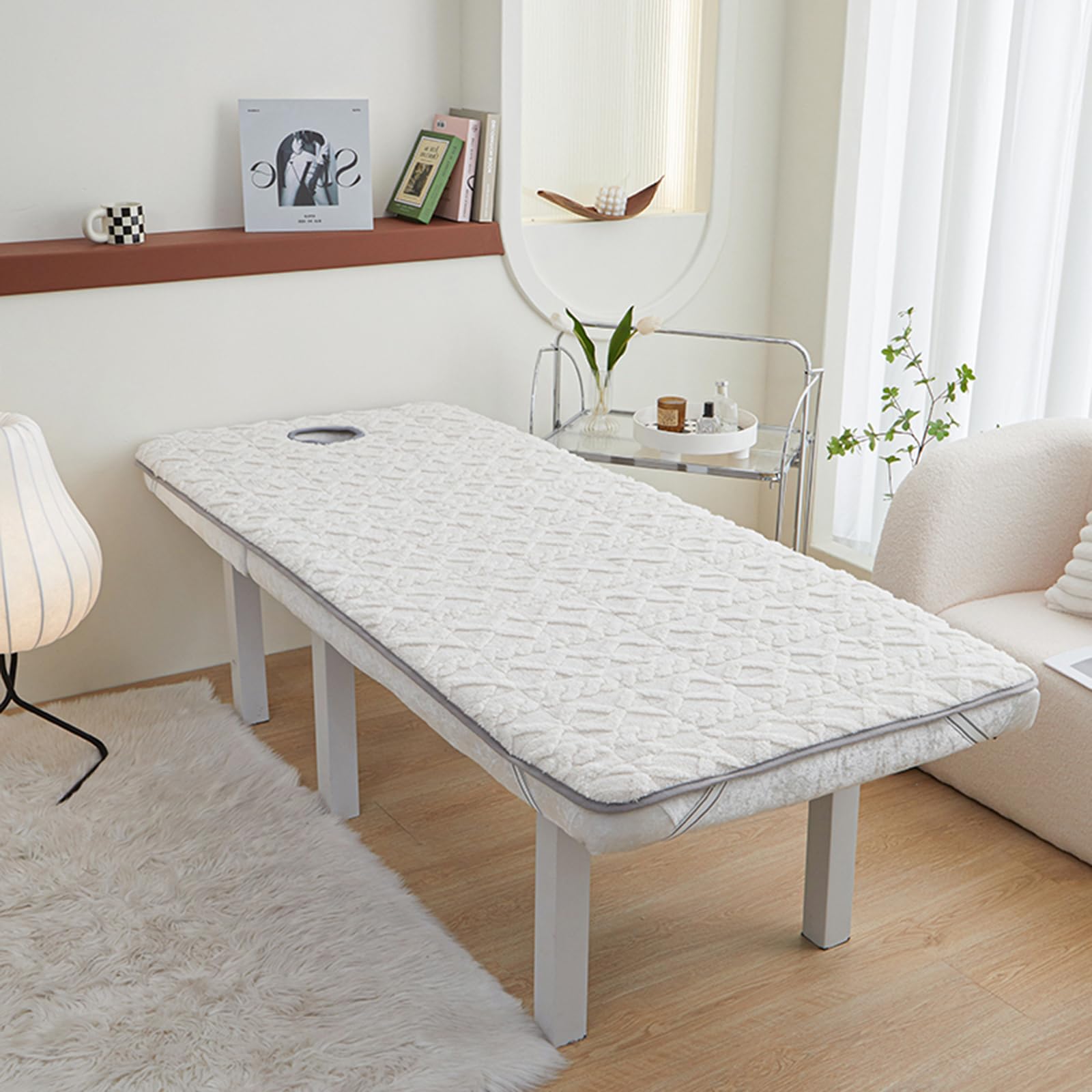 Surmatelas en peluche pour table d'âge spa, respirant, antidérapant, confortable, coussin de lit, protège-matelas épais, 90 x 200 cm, pour traitements de beauté