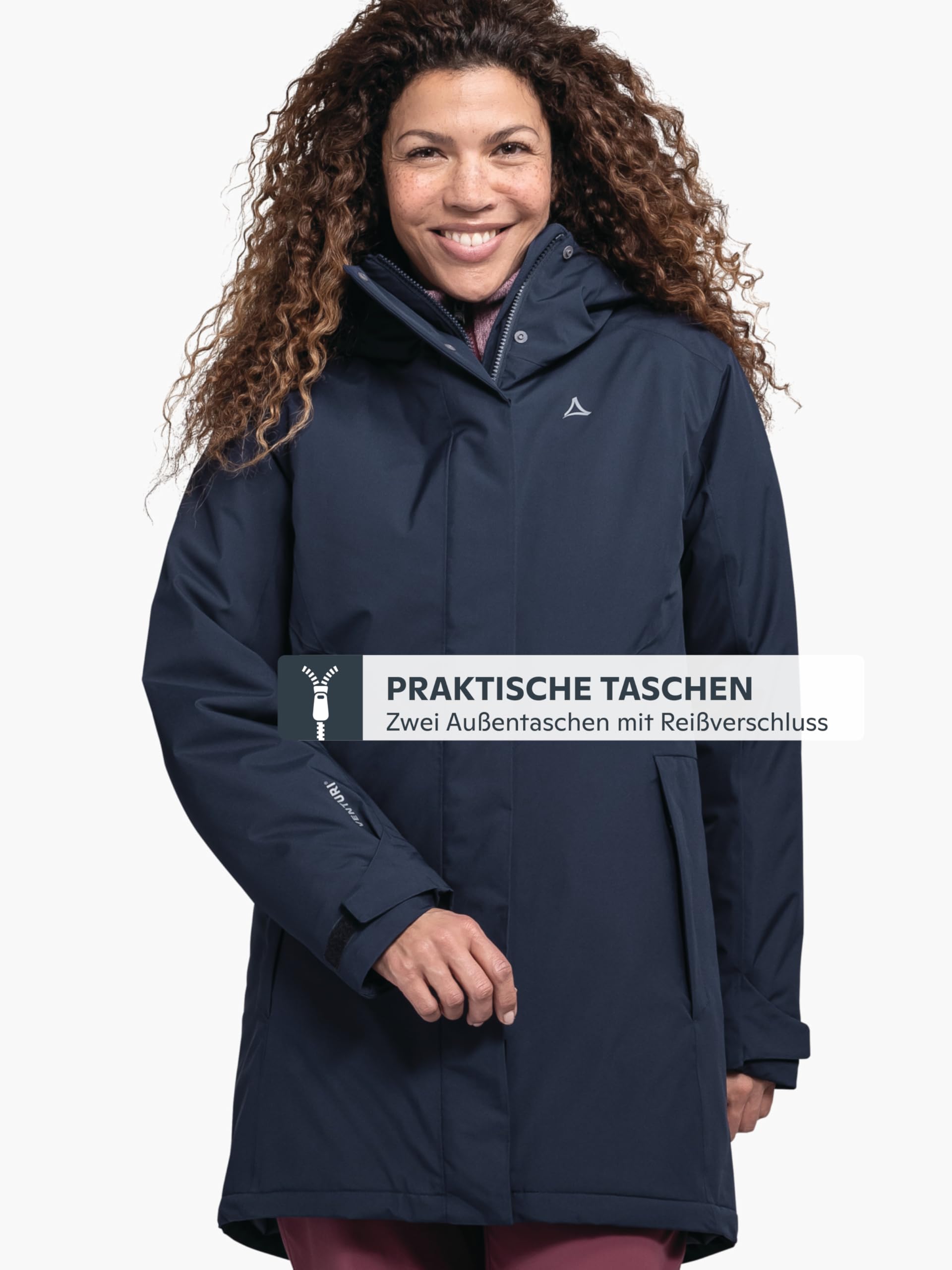 Schöffel Damen Parka Style Froda WMS, atmungsaktiver, wasserdichter Parka mit 2-Wege-Stretch, leichte Outdoorjacke mit verstellbarer Kapuze