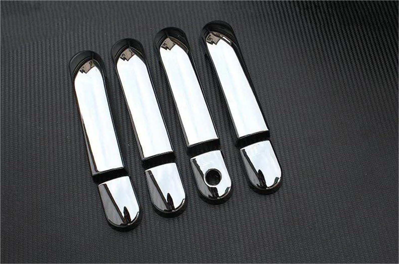 Ujnheq Silver No Button For Nissan For March For Micra K12 For Tiida C11 2003-2010 Car Door Handle Covers Stickers Overlay Accessories(Silver No Button)