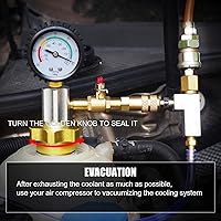 Vista 5 de JIFETOR Kit de herramientas de recambio de refrigerante universal de tipo vacío para sistema de enfriamiento, negro