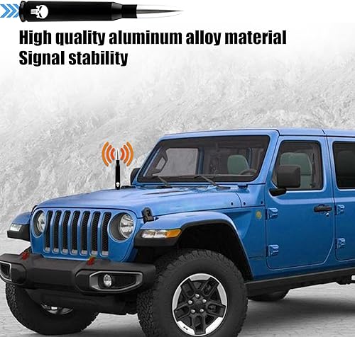 Miniatura 3 de 1 antena de bala de 5.4 pulgadas, antena de reequipamiento de automóvil para Ford F150, Jeep Wrangler Chevrolet, accesorios resistentes a prueba de