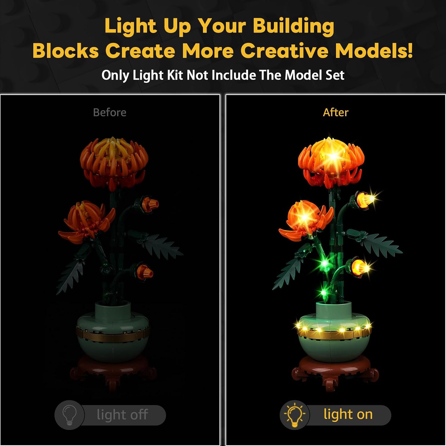 Kyglaring LED Light Kit for Lego Chrysanthemum 10368 Building Blocks image 3