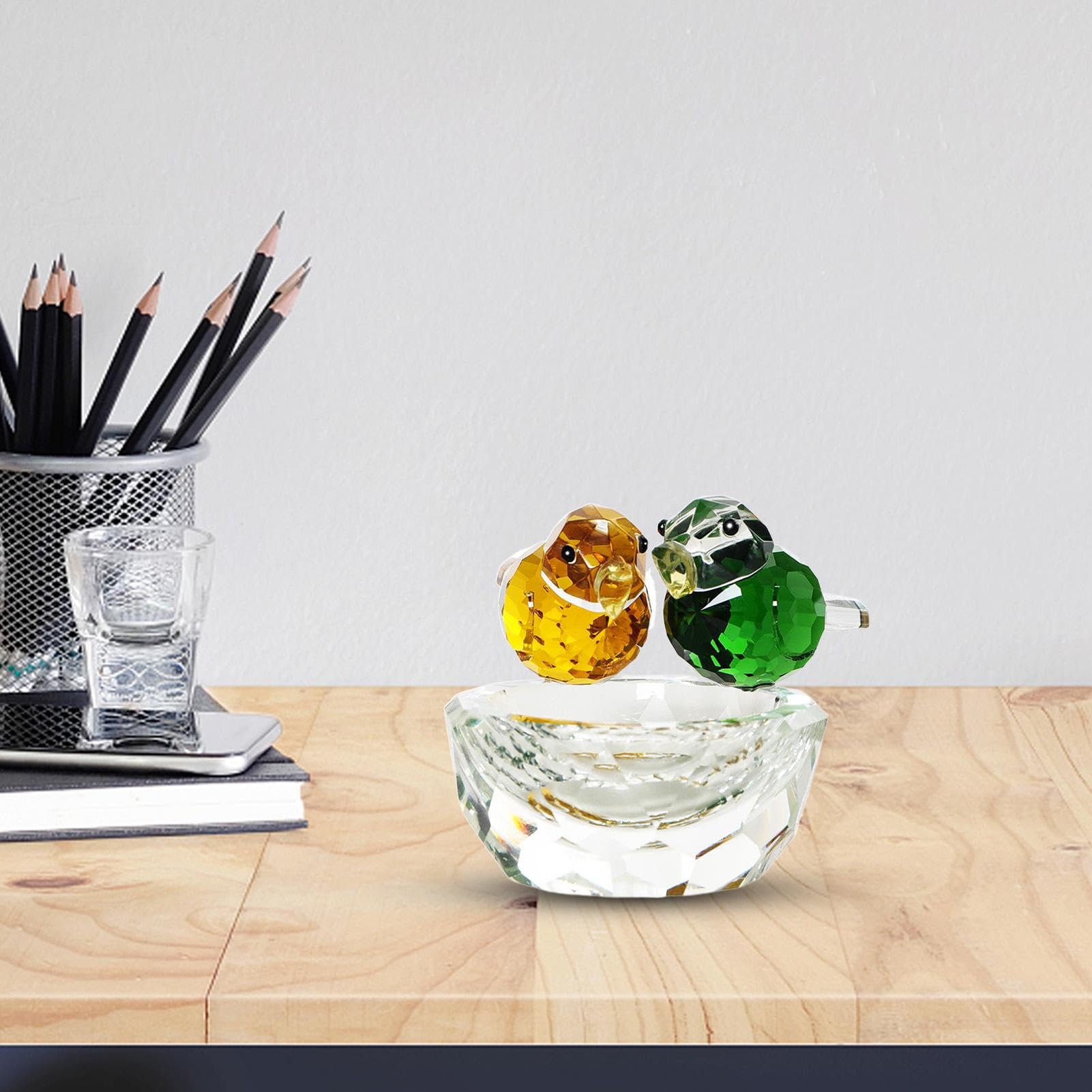 鳥　クリスタルガラス　グリーン Amazon.co.jp: zwxqe 鳥の形をしたクリスタル装飾 | クリスタル