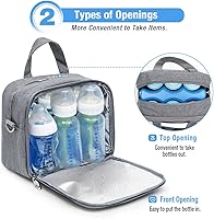 Vista 2 de Lekebaby Bolsa enfriadora de leche materna con bolsa de hielo, se adapta a 4 biberones, perfecta para madres lactantes y guardería