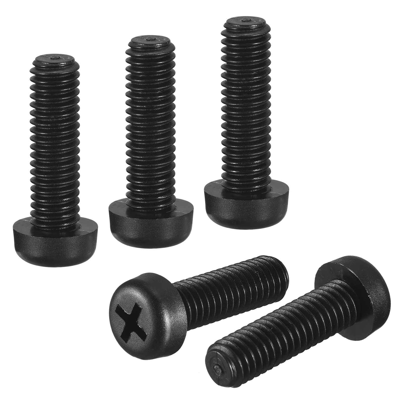 DTGN M6-1x20 Pan Head Machine Screws - 100pcs - Good for Machinery - Nylon Phillips Machine Screws Bolts - Black