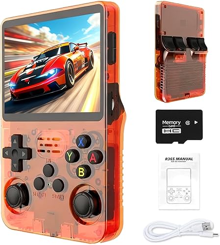 Vista 15 de Consola de juegos retro de mano R36S, pantalla HD IPS de 3.5 pulgadas, batería de 3200mAh, 128G con más de 20000 juegos integrados, más de 20