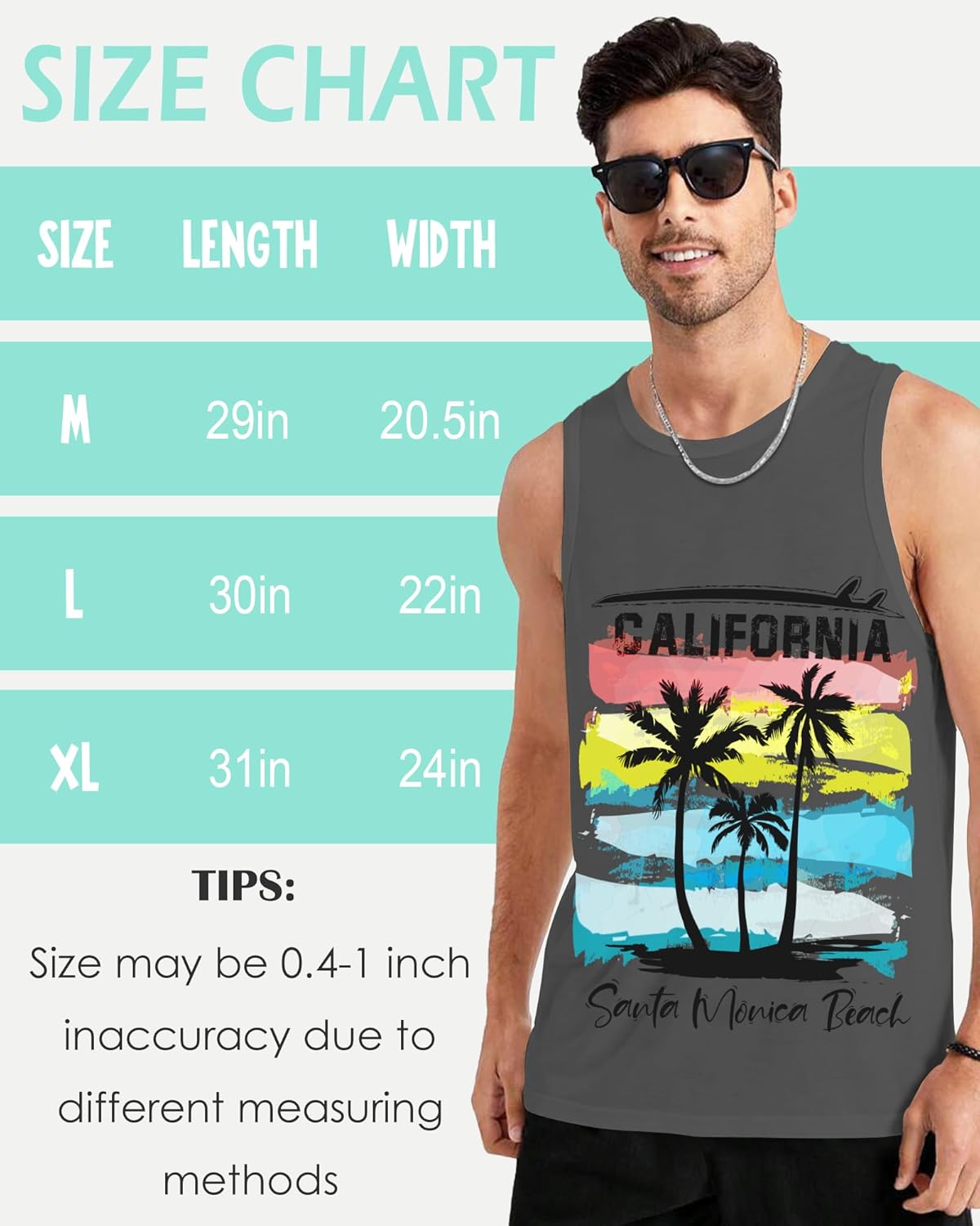 Mens Beach Tank Tops Sleeveless Shirts for Men Summer American Flag Print Graphic Mens Workout Gym Shirts Palm Tree Tops - Image 6
