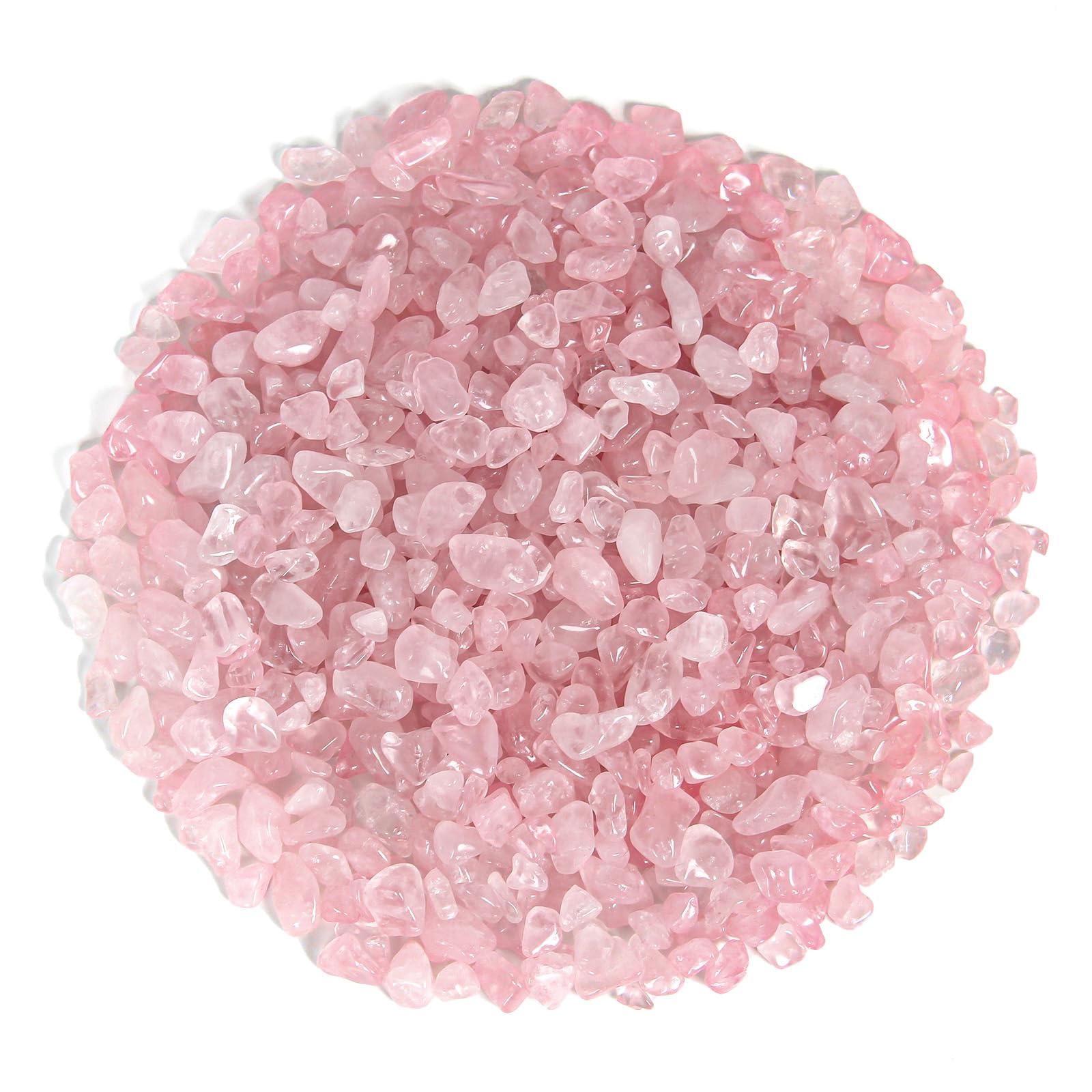 Orientrea 500g Pink Rose Quartz Tumbled Stones, Mini Chips, Gift Box