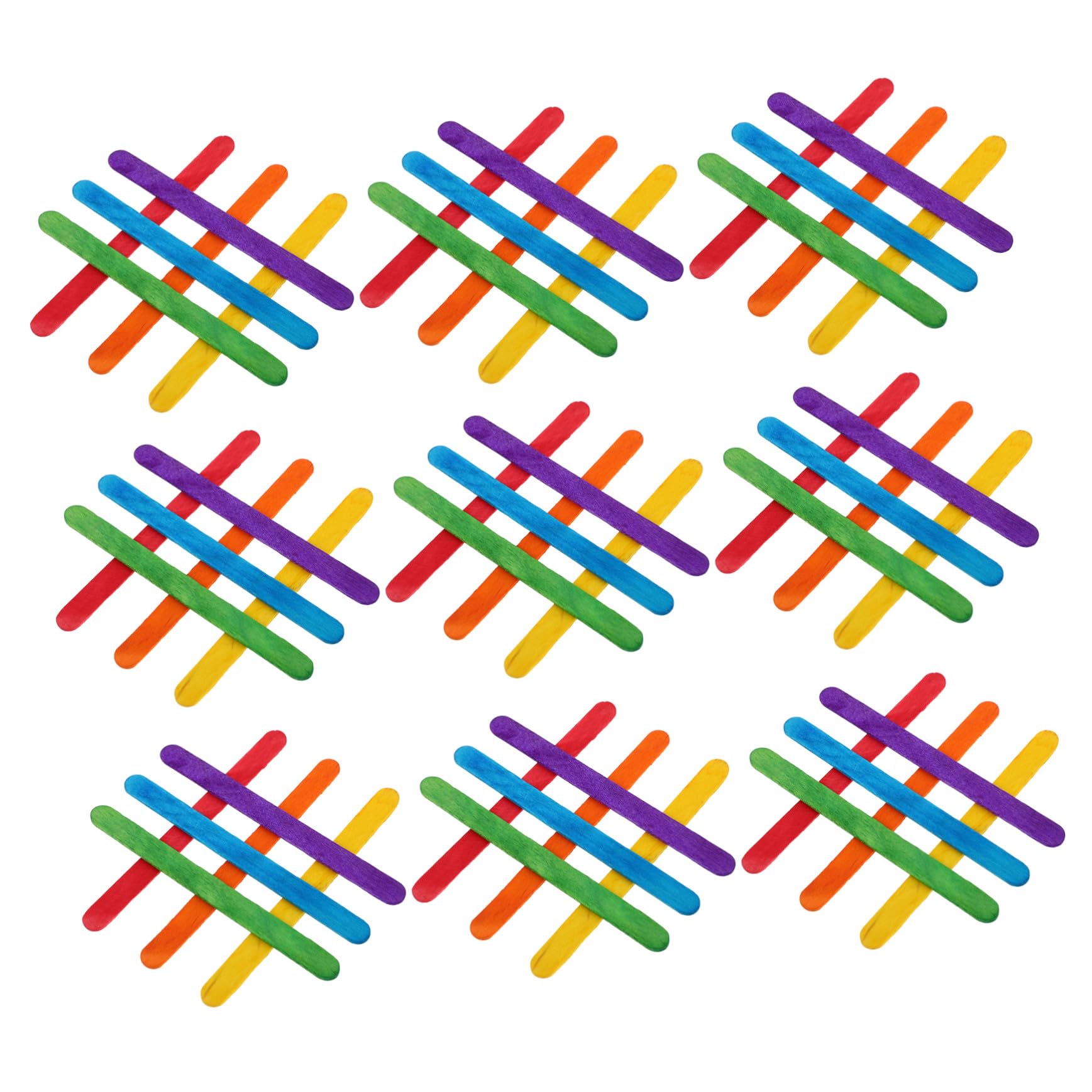 Mikikit 500 Piezas Palitos de Madera Arcoíris para Manualidades Palitos de Helado de Colores Reutilizables para Proyectos de Arte el Hogar o Escuela
