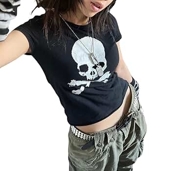 ERL23ss SKULL PRINT CROPPED T−SHIRT 71nfBCltgPL._SY350_QL65_.jpg