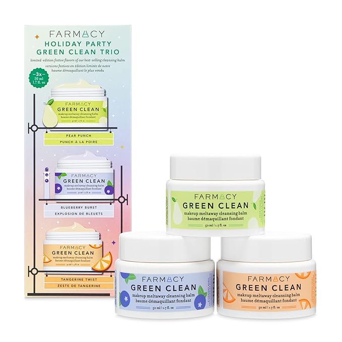 3 tubs of the FARMACY Green Clean cleansing balm