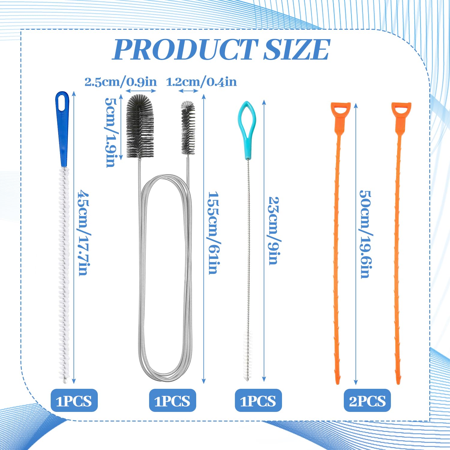IGXX 5Pcs Drain Unblocker Tools, Sink Unblocker Tool, Drain Unblocker Tool, Sink Unblocker - Image 2