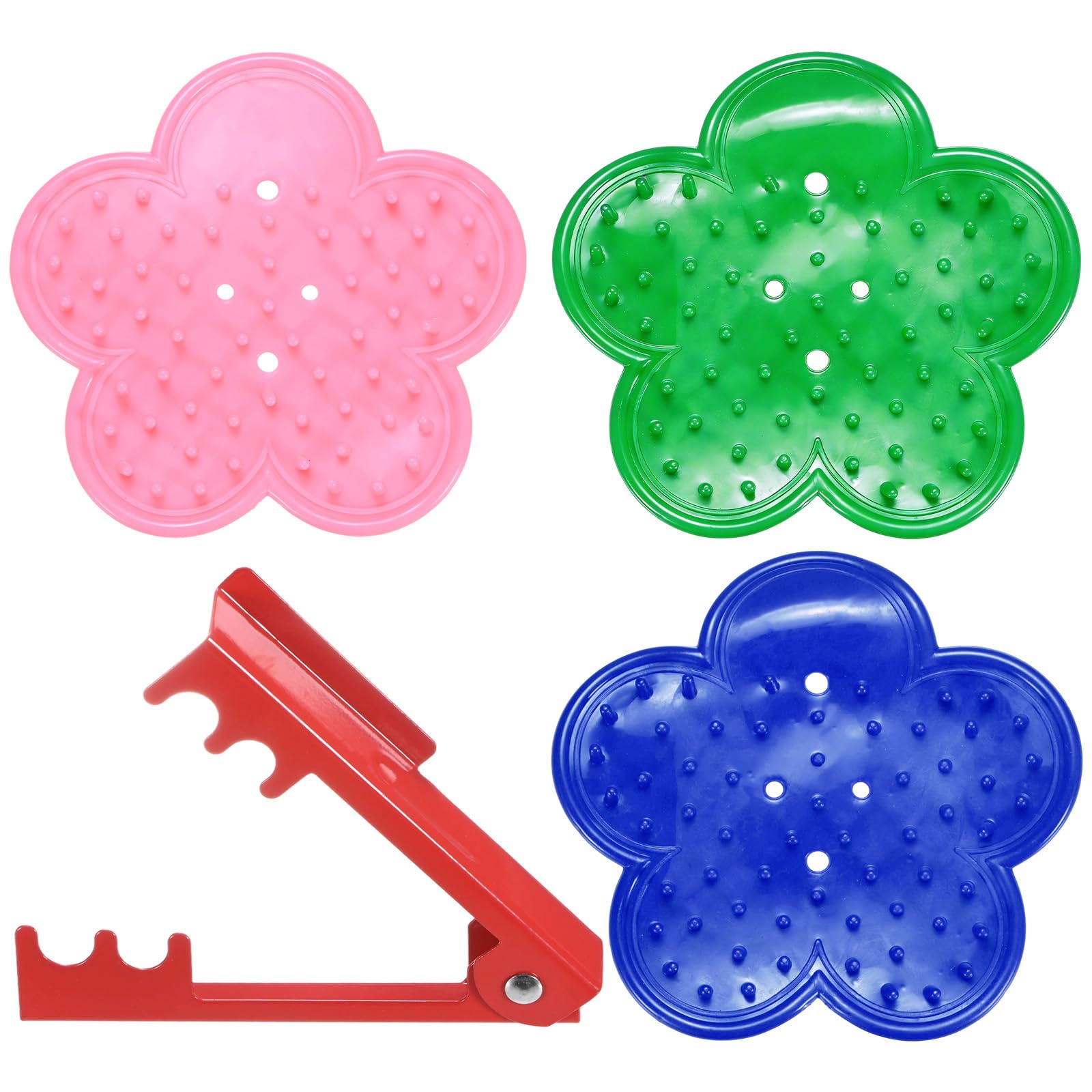 M METERXITY 1-Set Rose Thorn Stripper Tools, Plastic Metal Rose Stem Leaf Thorn Stripper for Bouquets Pruning Branches/Floral Arrangement, Flower Stripping Tool Remove Kit [Green, Pink, Blue]