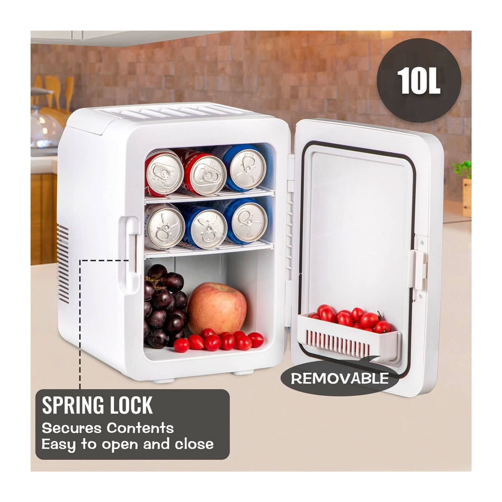 10L 15L Mini Maquillaje Nevera Coche Refrigerador Congelador Refrigerador amp;Calentador for uso doméstico en automóvil Almacenamiento de bebidas cosméticas for el cuidado de la piel(10L Black 2)