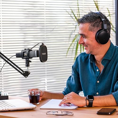 Miniatura 8 de TONOR TC30+ - Kit de micrófono USB, grabación de podcasts para PC, condensador cardioide, juego de micrófono para computadora, juegos, transmisión,