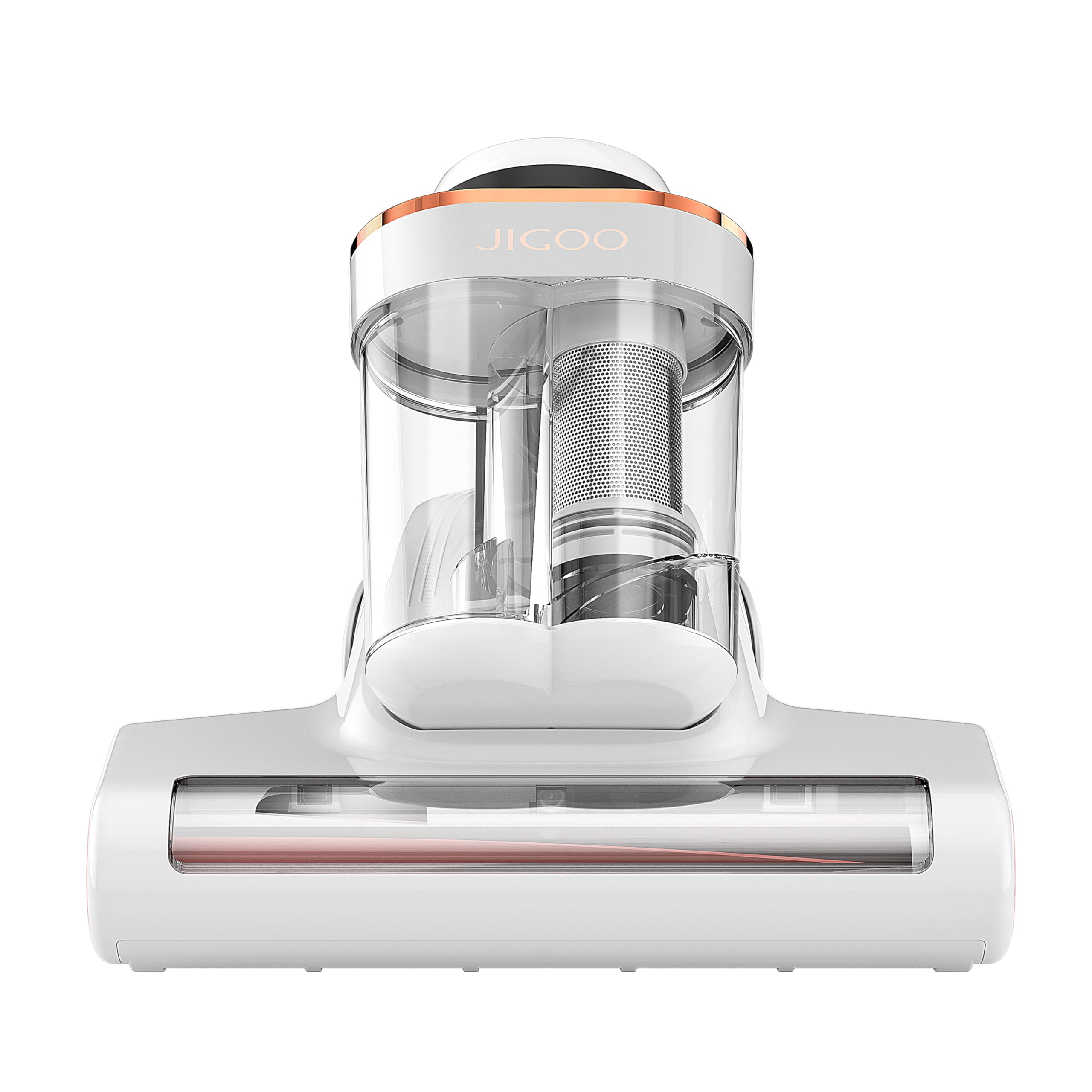 JIGOO Aspiramaterassi con Luce UV e Calore, 500W 13KPa Aspiraletto Potente con Display LED per Letti, Peli di Animali, Rimozione Allergeni