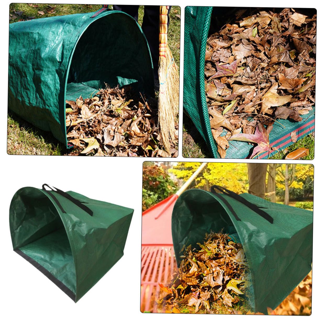 Homoyoyo Faltbarer Gartensack mit Großer Kapazität Robustes Material Verstärkte Griffe für Einfache Handhabung Platzsparend Zusammenklappbar für Gartenabfälle Laub und Unkraut Langlebiger