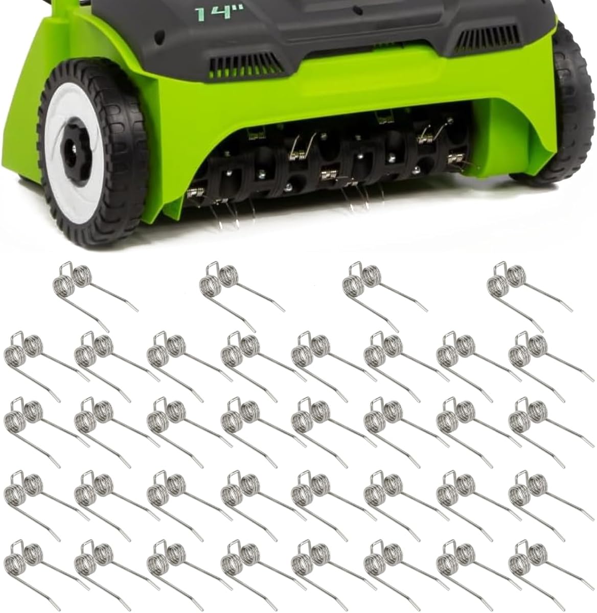 29272 Púas de repuesto para Greenworks 10 Amp 14" 36PK | Púas escarificadoras de acero de alta resistencia reemplazan piezas desgastadas, compatibles con Greenworks 27022 para un cuidado eficiente del césped