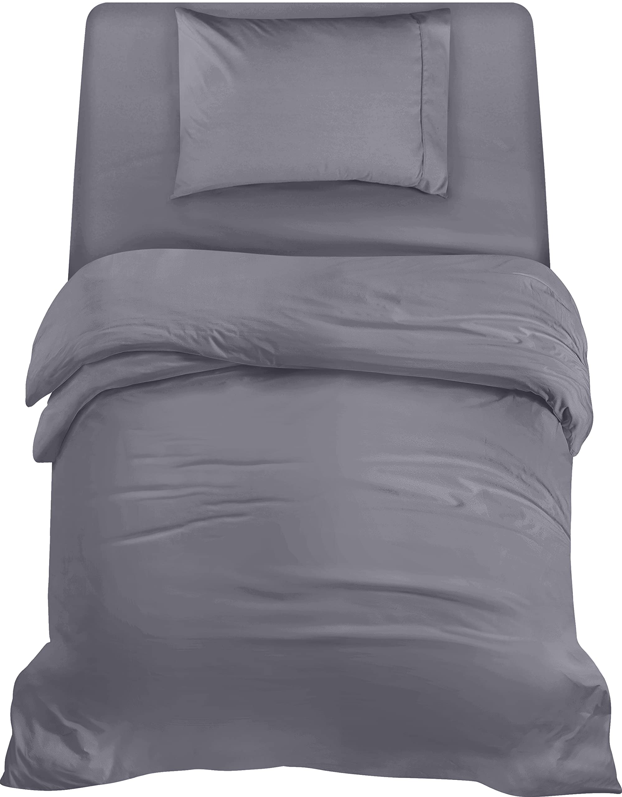 Utopia Bedding3 Piece Single Bedding Set - Duvet Cover, Fitted Sheet with Pillow case - Soft Brushed Microfiber (Grey)OEKO-TEX STANDARD 100