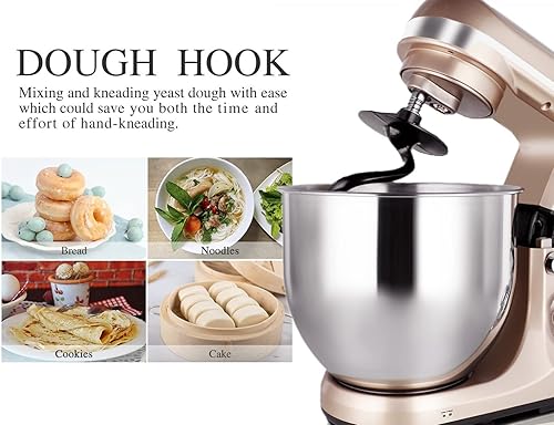 Miniatura 8 de Professional - Mezclador MK37A 500W, recipiente 5-Qt, 6 velocidades, con cabezal inclinado, máquina eléctrica para mezclar alimentos, Champán