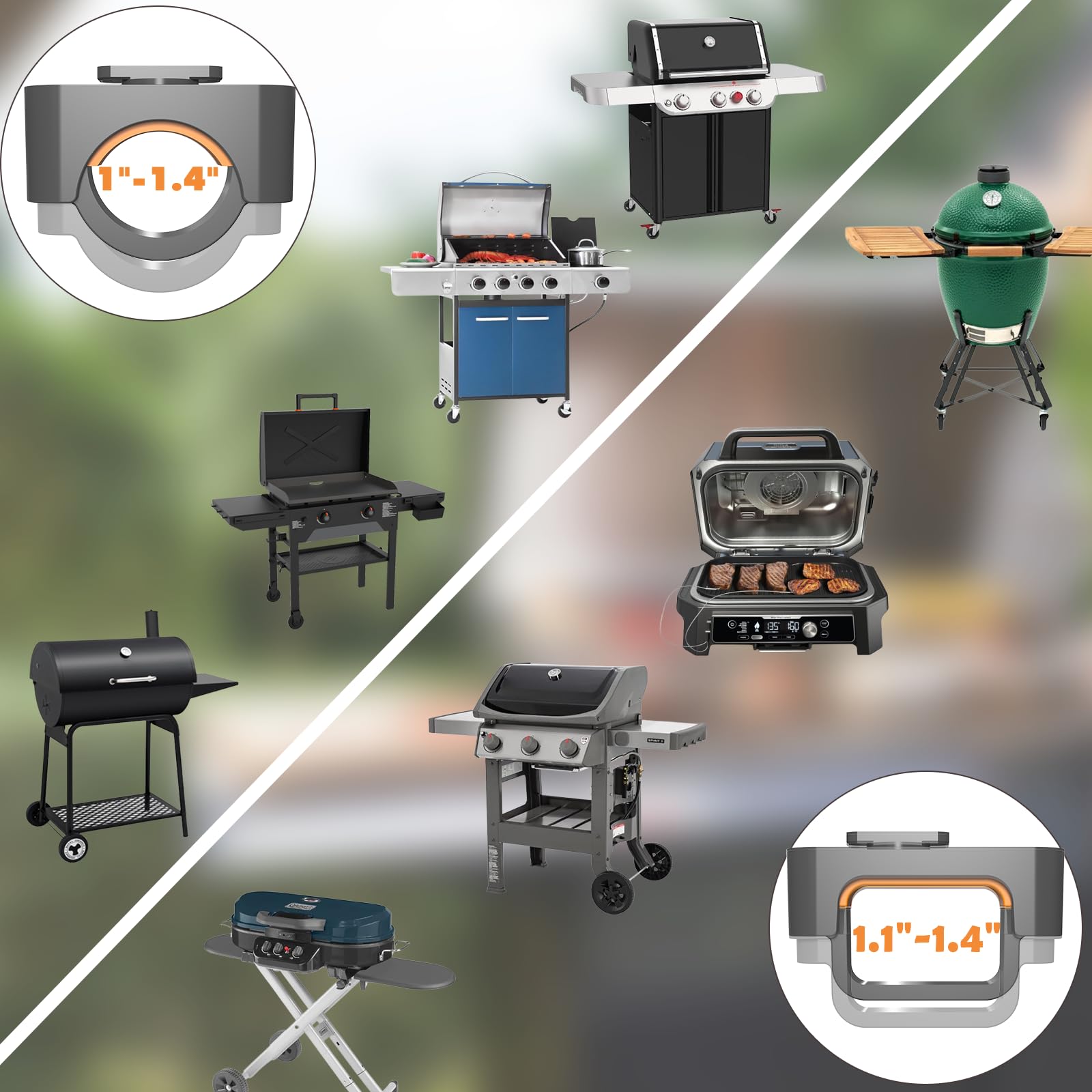2er-Pack Grilllichter Outdoor-Grillzubehör für Blackstone Weber Big Green Egg