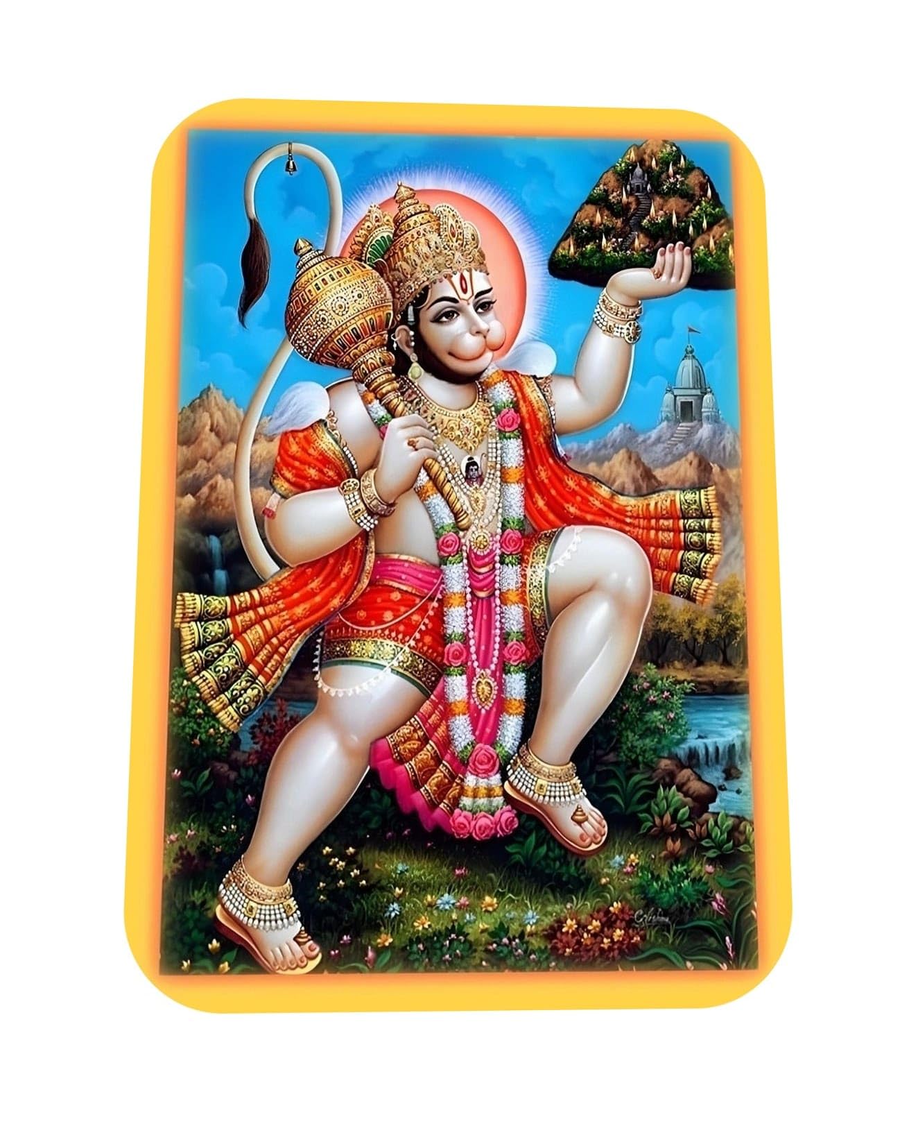 LADY HAWK Lord Hanuman God Picture Fridge Magnet for Pooja Room mandir Prayers, Office, Shop, Car, Locker, Refrigerator. 1 Religious Hindu God Fridge Magnet Large Size 10x7cms (G437)-image-45