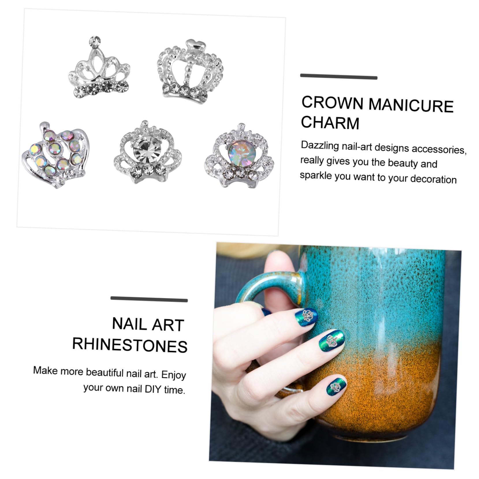 100pezzi Per Unghie Decorazioni Manicure Charms Abbellimenti Per Unghie Rhinestones Per Nail Art Per e Compleanni