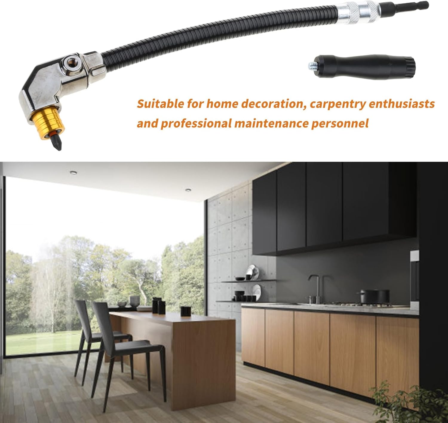 Right Angled Drill Attachment, 90 Degree Corner Adapter Adjustable for Tight Space Adjustable Drill Tool
